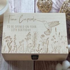 1st Birthday Time Capsule:To Open on Your 18th Birthday, Engraved Keepsake 
Box, Baby's Memory Box, Wedding Anniversary Gift (Size 1 Natural)